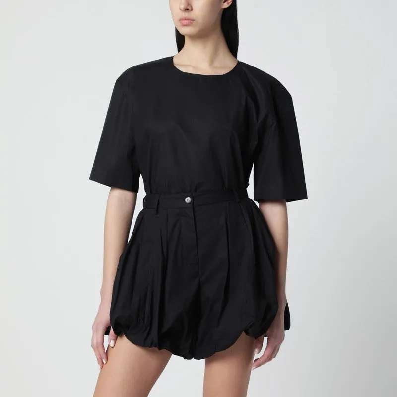 Short-Sleeve Black Cotton Top sold by Wanan Luxury