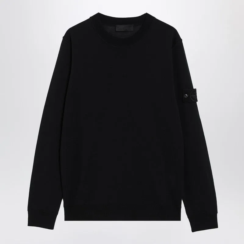 Navy Blue Wool Crewneck Sweater sold by Wanan Luxury