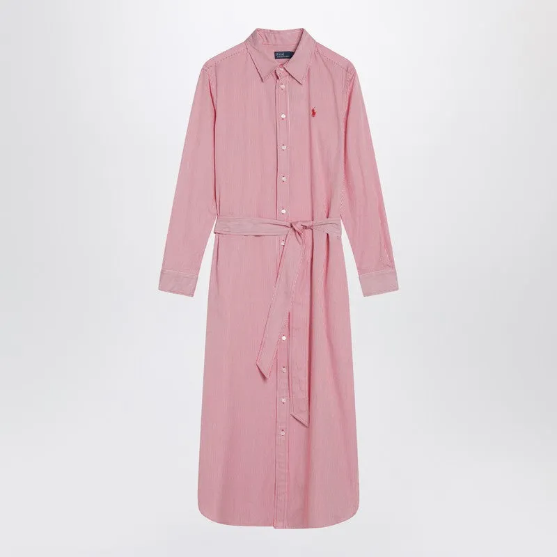 Red And White Striped Shirt Dress made by Polo by Ralph Lauren