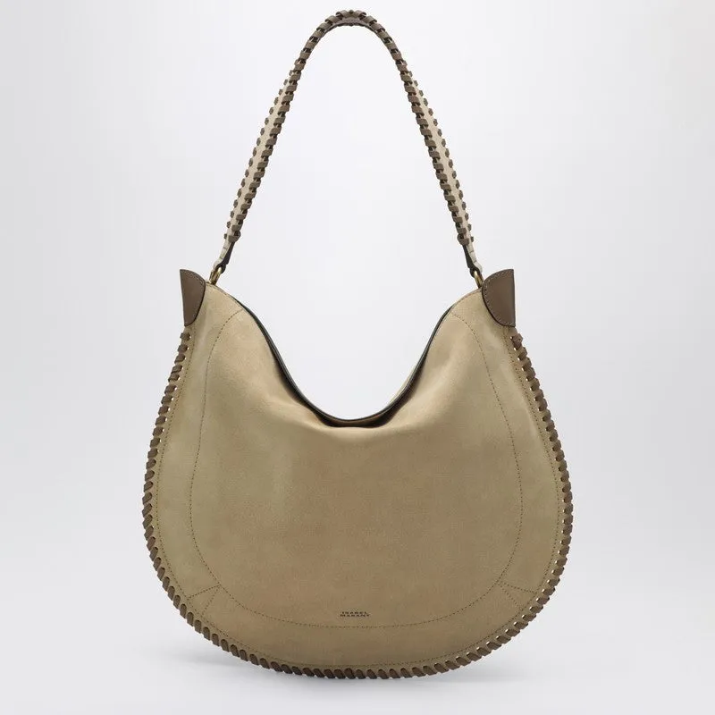 Oskan Hobo Soft Bag In Sand-Colored Suede sold by Wanan Luxury