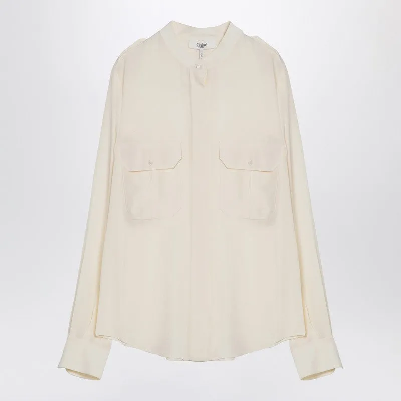 Ivory Silk Blouse sold by Wanan Luxury