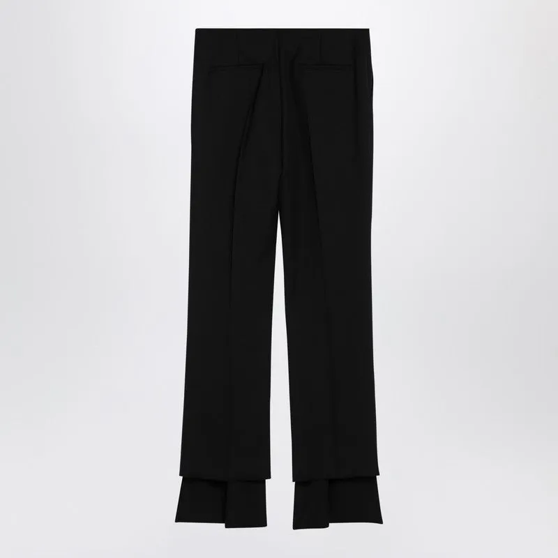 Black Asymmetrical Wool Trousers sold by Wanan Luxury product image thumbnail 2
