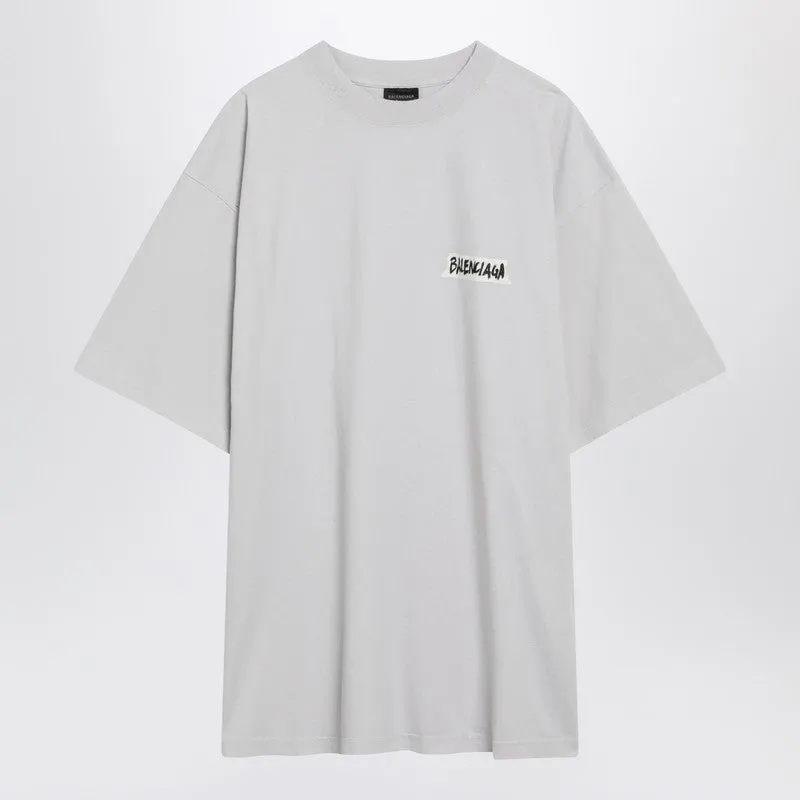 White Masking Tape T-Shirt With Medium Fit made by Balenciaga