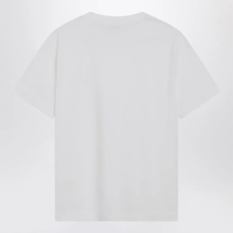 White Cotton T-Shirt With Shiny Tab sold by Wanan Luxury product image thumbnail 2