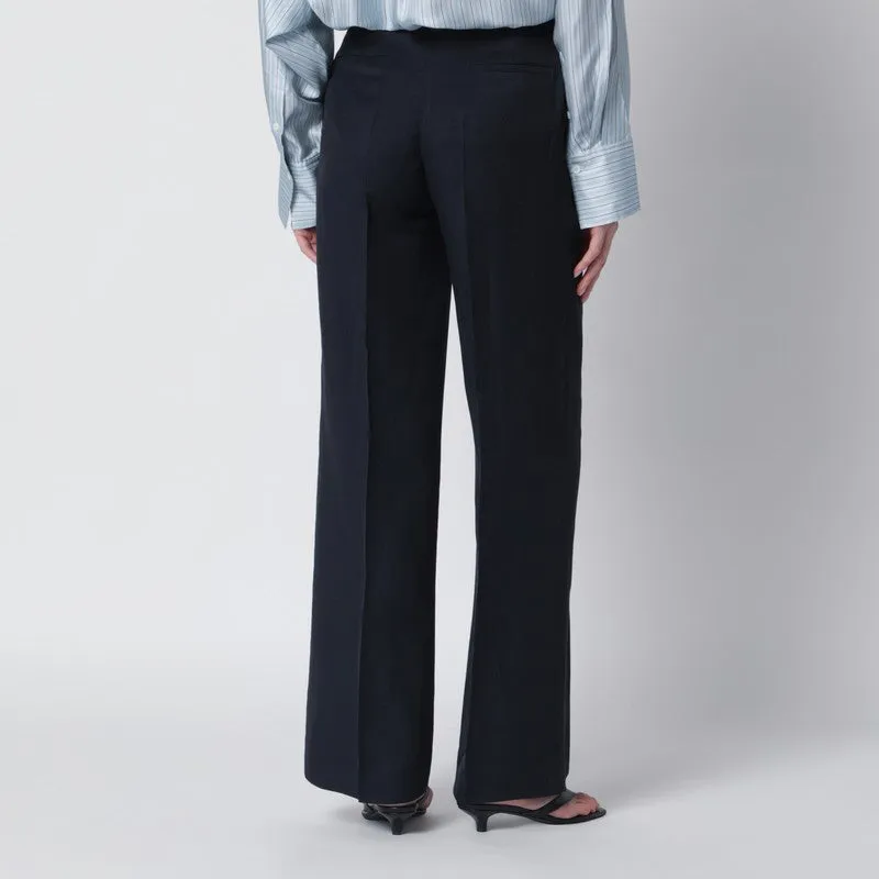 Blue Viscose Trousers sold by Wanan Luxury product image thumbnail 2