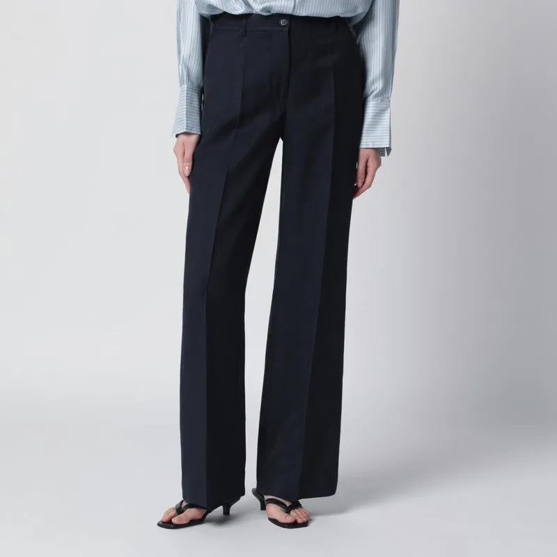 Blue Viscose Trousers sold by Wanan Luxury