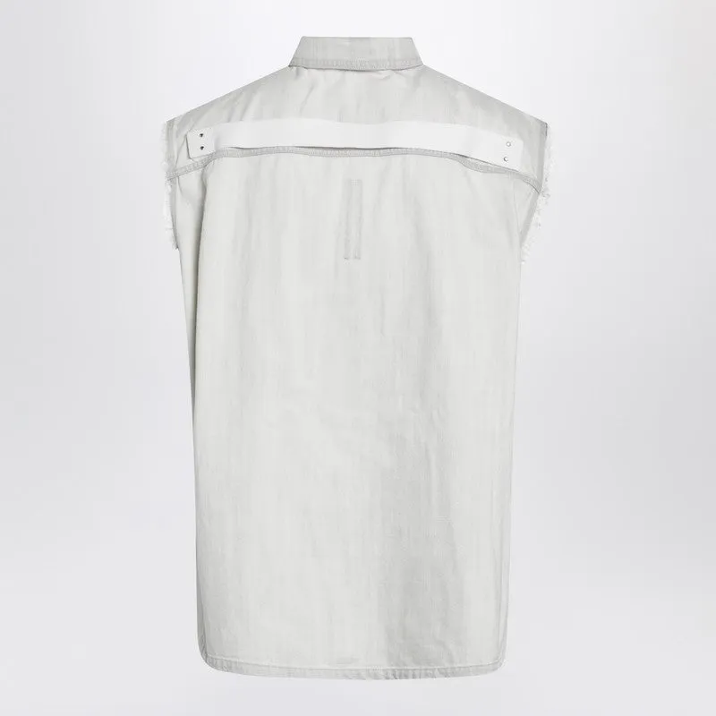 White Vintage-Effect Denim Vest sold by Wanan Luxury product image thumbnail 2