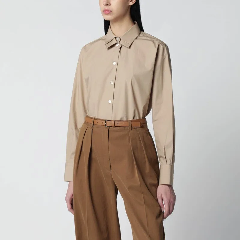 Beige Shirt With Double Collar sold by Wanan Luxury
