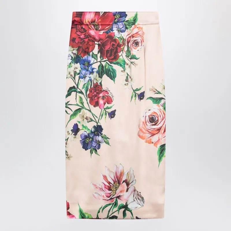 Longuette Skirt With Floral Print sold by Wanan Luxury