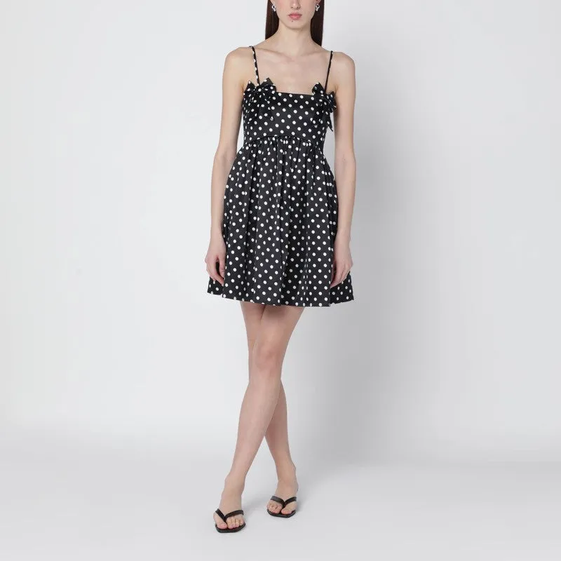 Black Satin Mini Dress With Polka Dots sold by Wanan Luxury