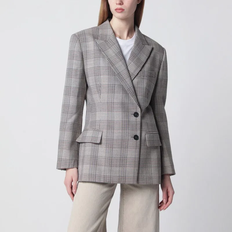 Asymmetric Prince Of Wales Jacket sold by Wanan Luxury