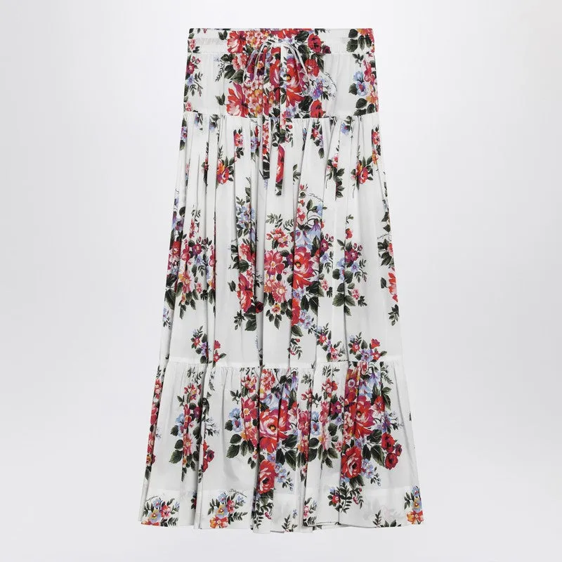 Long White Skirt With Floral Print sold by Wanan Luxury