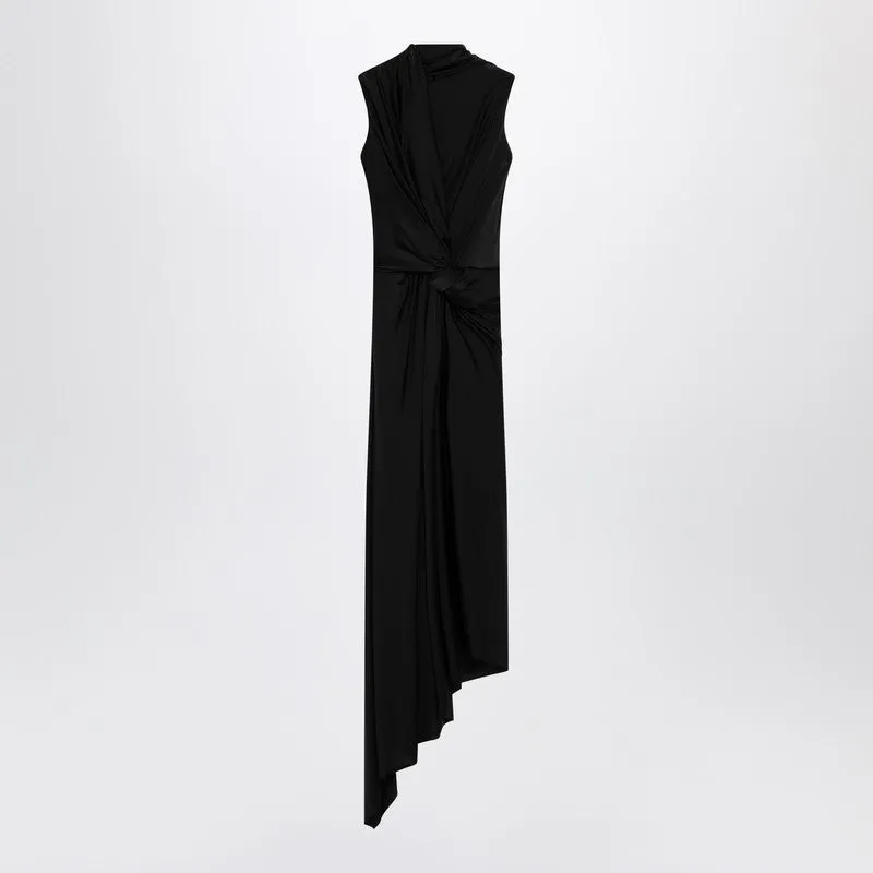 Black Draped Midi Dress sold by Wanan Luxury