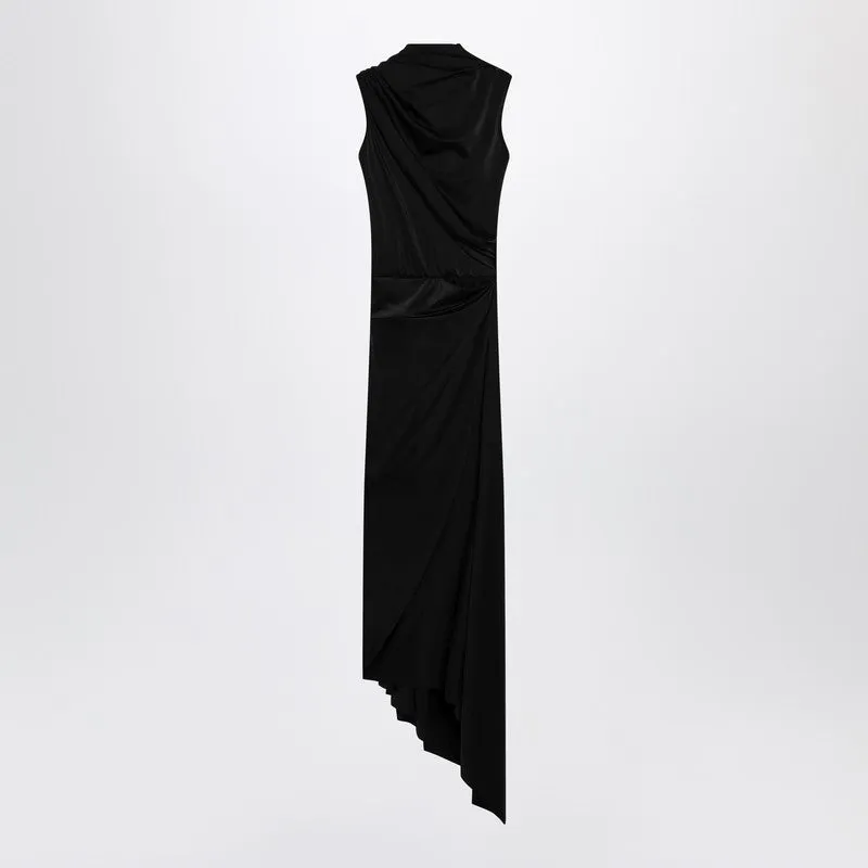 Black Draped Midi Dress sold by Wanan Luxury product image thumbnail 2