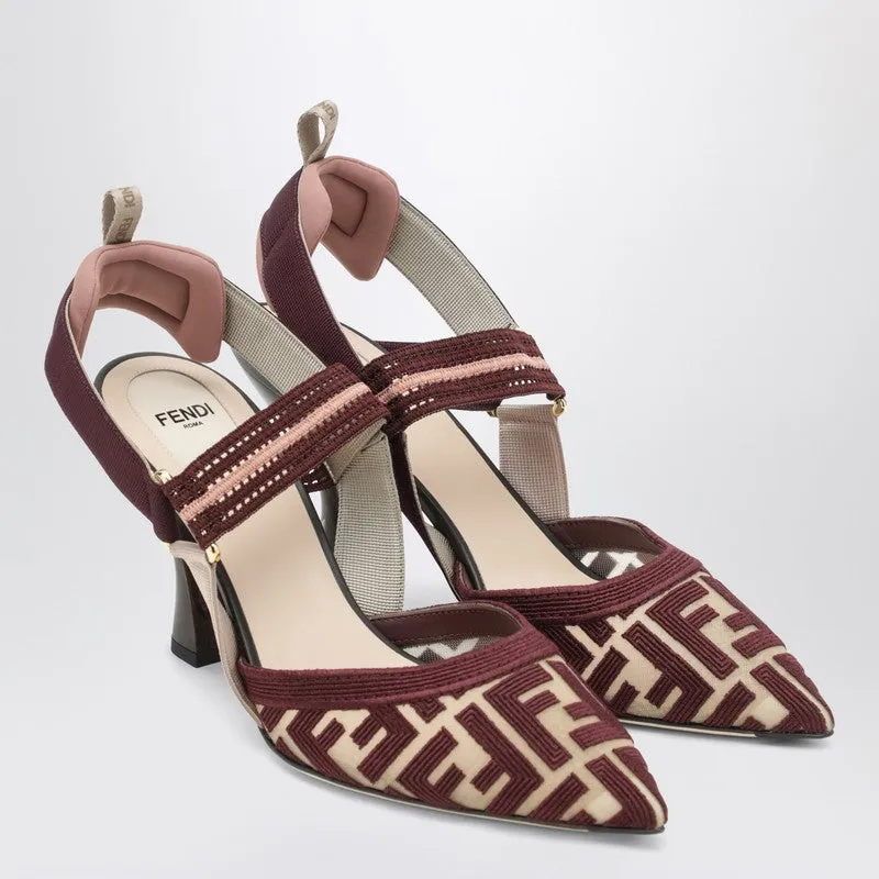 Colibrì Slingback In Burgundy Ff Fabric sold by Wanan Luxury