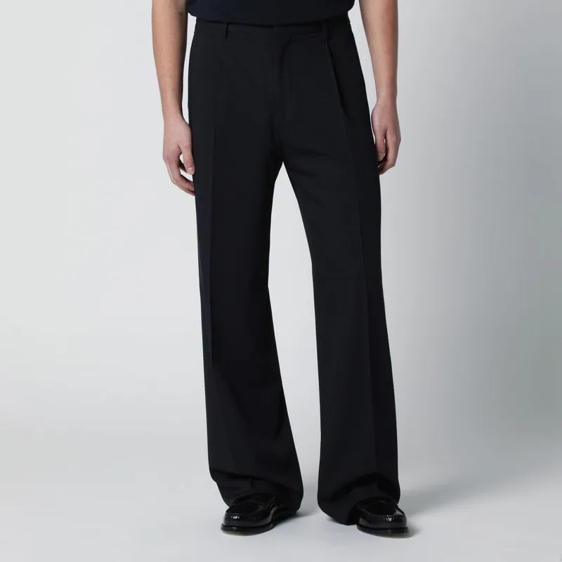 Blue Wool Trousers sold by Wanan Luxury