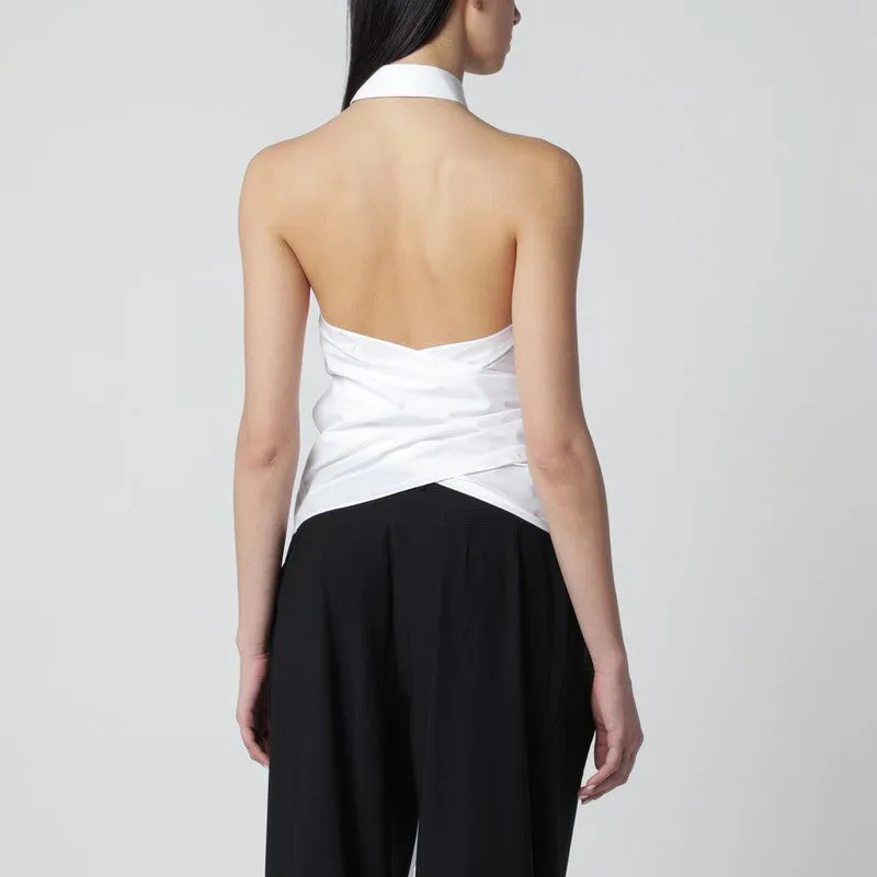 White Blouse With Pleats And Bow sold by Wanan Luxury product image thumbnail 2