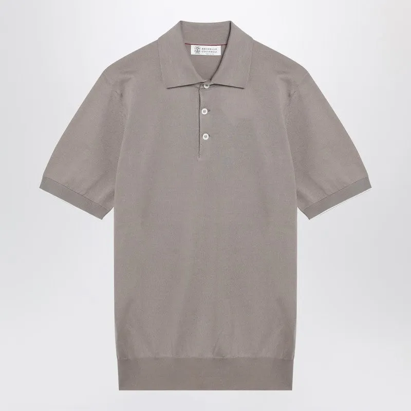 Light Brown Cotton Knit Polo Shirt sold by Wanan Luxury