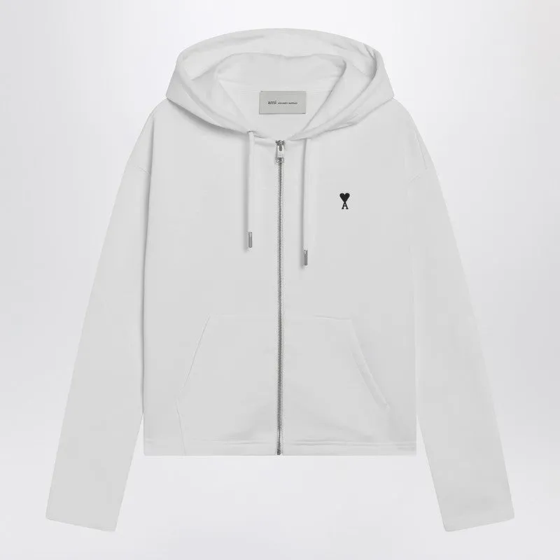 White Ami De Coeur Zip-Up Hoodie sold by Wanan Luxury
