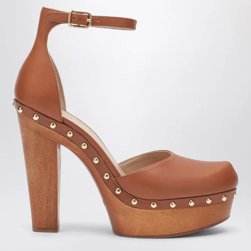 Brown Platform Pumps With Studs sold by Wanan Luxury