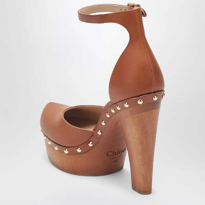 Brown Platform Pumps With Studs sold by Wanan Luxury product image thumbnail 2