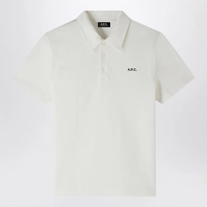 White Short-Sleeved Polo Shirt With Logo Embroidery sold by Wanan Luxury