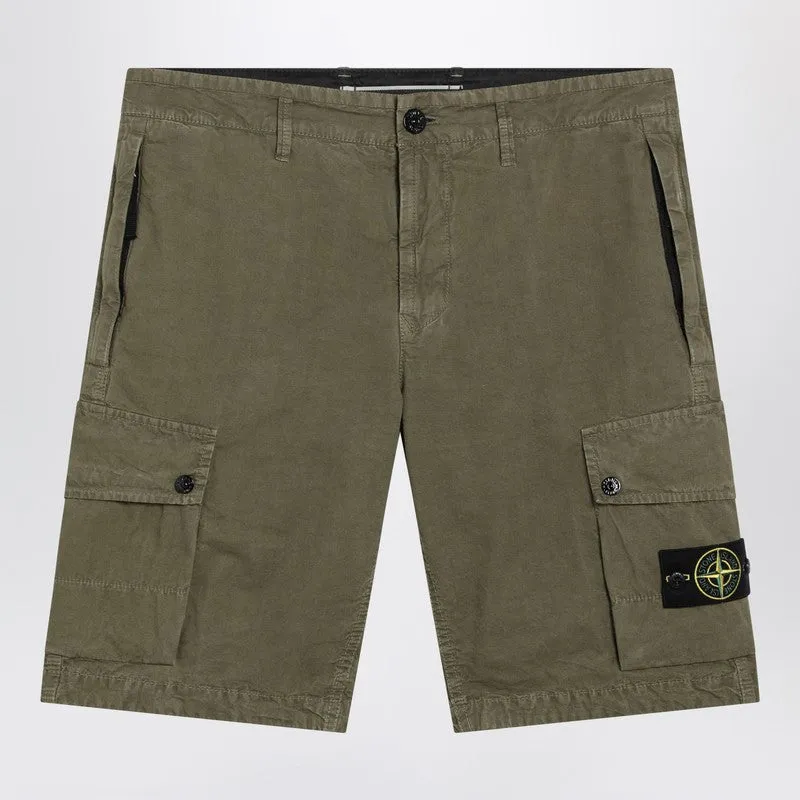 Military Green Slim-Fit Cargo Bermuda Shorts sold by Wanan Luxury