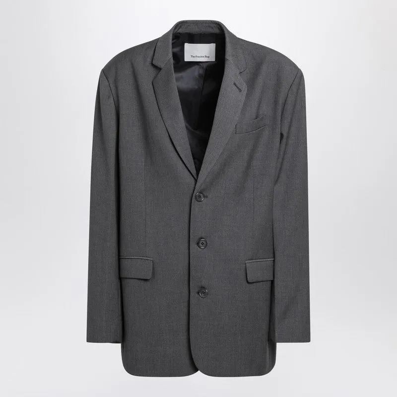 Grey Oversized Single-Breasted Gelso Jacket sold by Wanan Luxury