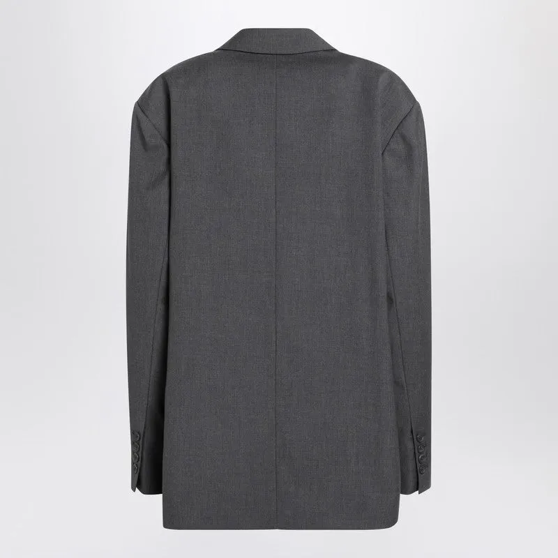 Grey Oversized Single-Breasted Gelso Jacket sold by Wanan Luxury product image thumbnail 2
