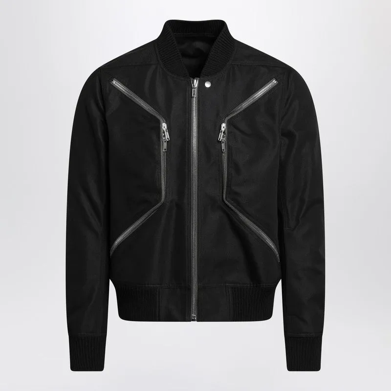 Black Zip-Up Cotton-Blend Jacket sold by Wanan Luxury