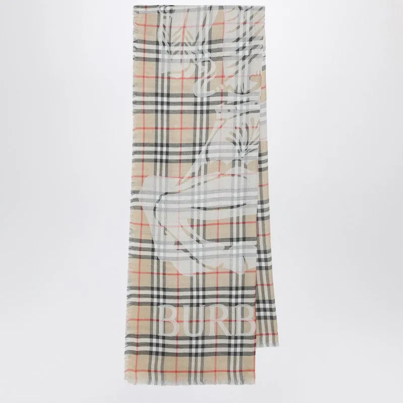 Ekd Burberry Check Scarf In Wool And Silk sold by Wanan Luxury