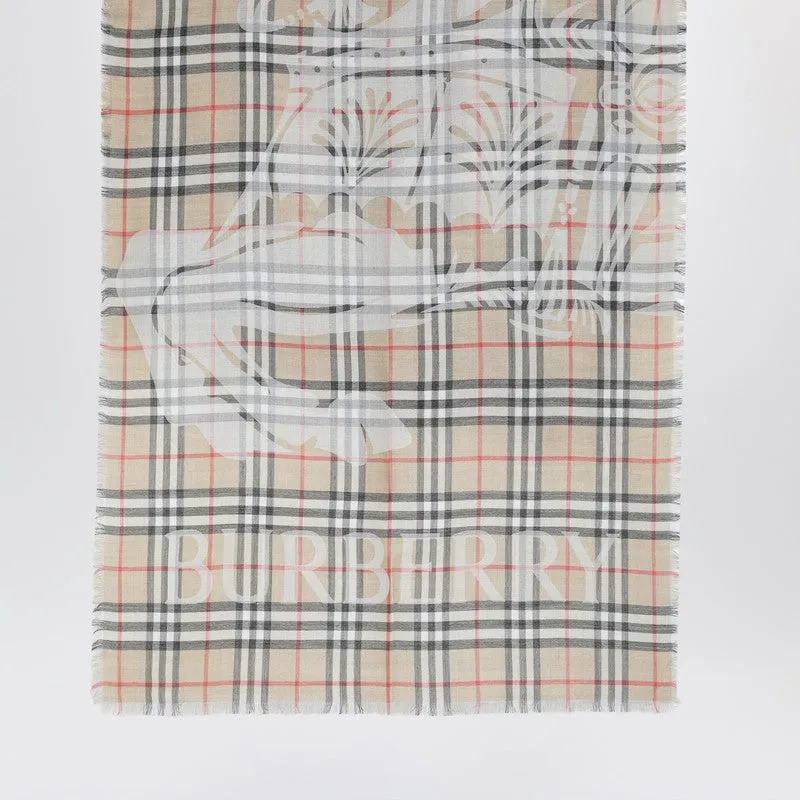 Ekd Burberry Check Scarf In Wool And Silk sold by Wanan Luxury product image thumbnail 2