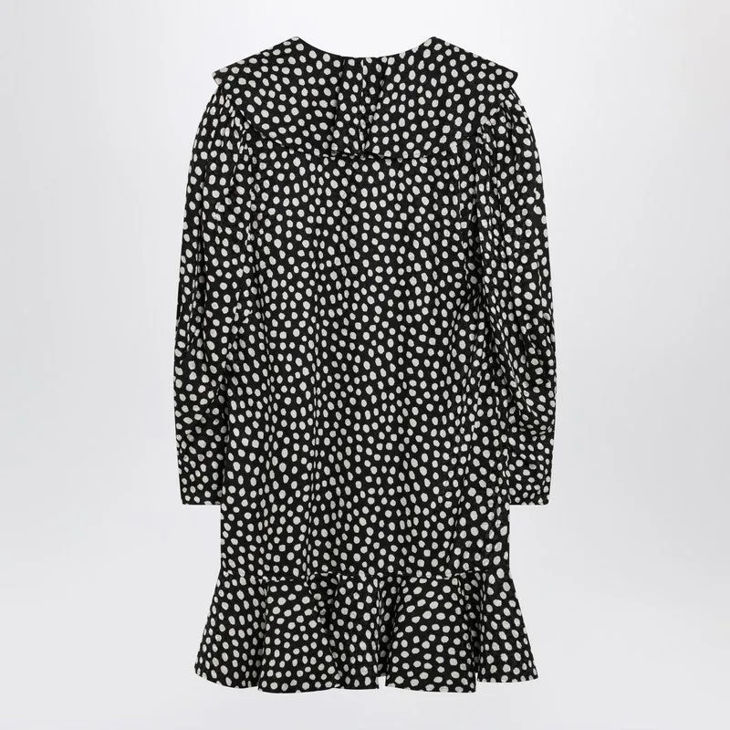 Black Silk Jacquard Mini Dress With Polka Dot Print sold by Wanan Luxury product image thumbnail 2