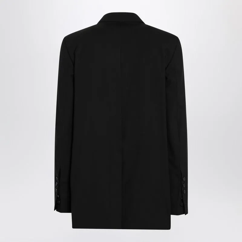 Single-Breasted Wool Jacket Black sold by Wanan Luxury product image thumbnail 2