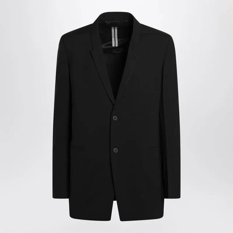 Single-Breasted Wool Jacket Black sold by Wanan Luxury