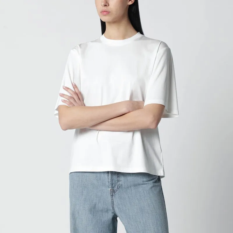 White Oversized Cotton And Silk T-Shirt sold by Wanan Luxury