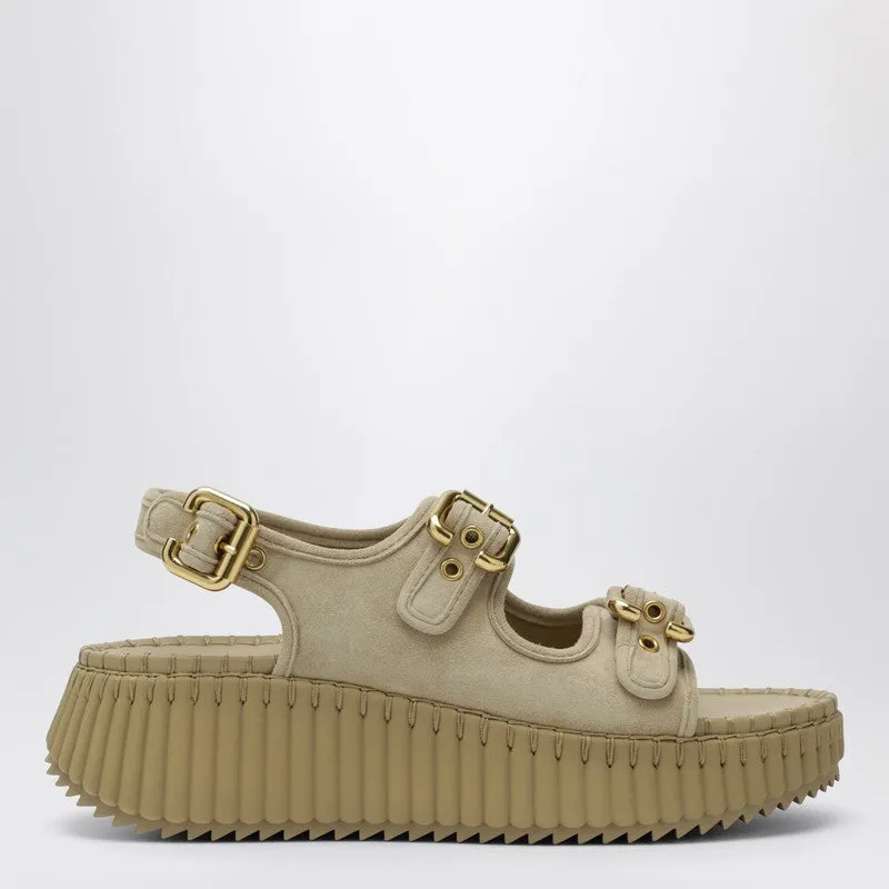 Nama Wedge Sandals In Sand sold by Wanan Luxury