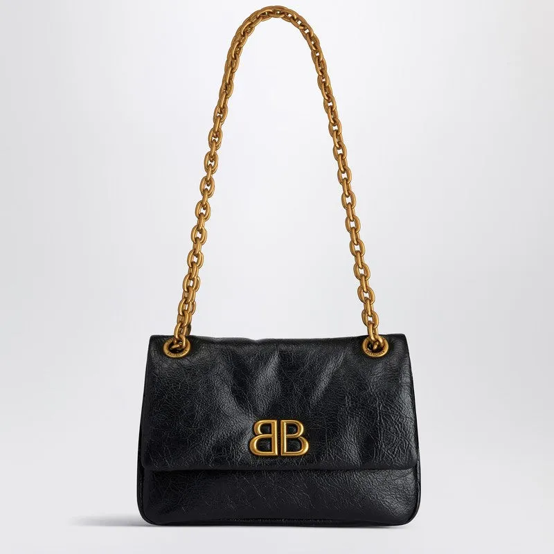 Monaco Mini Bag In Black Leather sold by Wanan Luxury