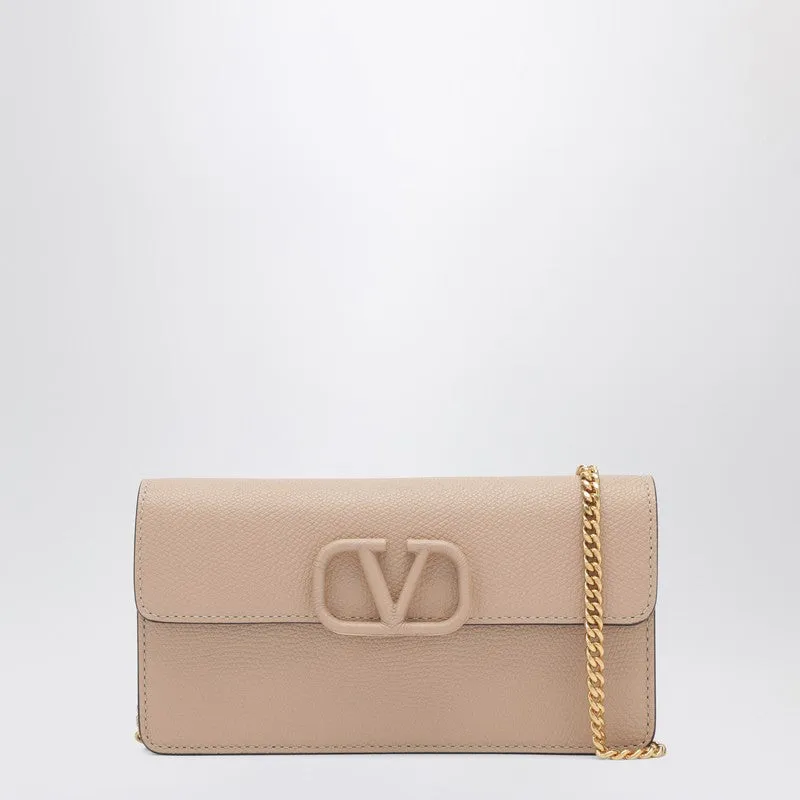 Vlogo Pink Leather Wallet With Chain sold by Wanan Luxury