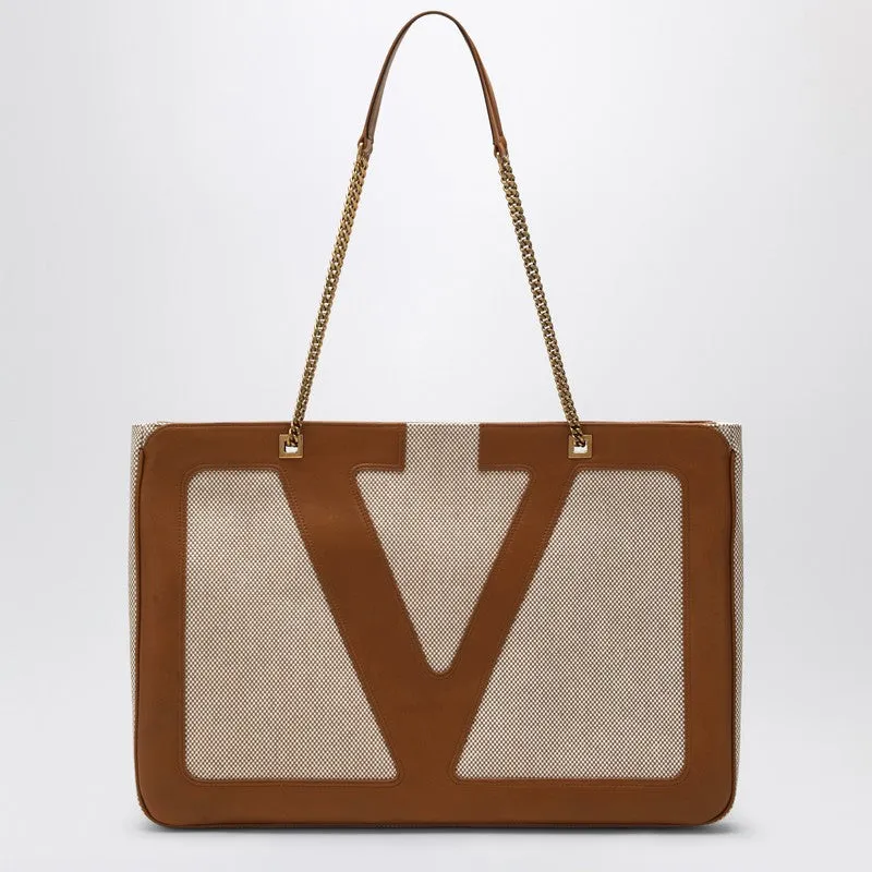 Large Viva Superstar Bag In Natural/Spice Canvas sold by Wanan Luxury