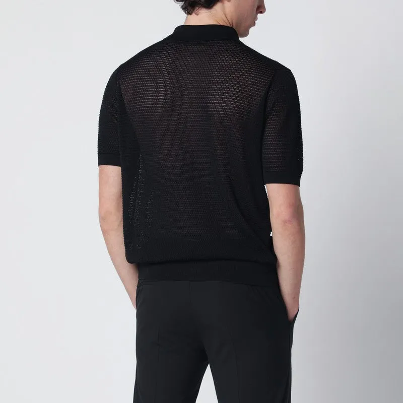 Black Openwork Cotton Cardigan sold by Wanan Luxury product image thumbnail 2