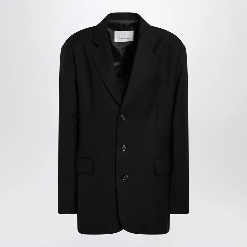 Black Oversized Single-Breasted Gelso Jacket sold by Wanan Luxury