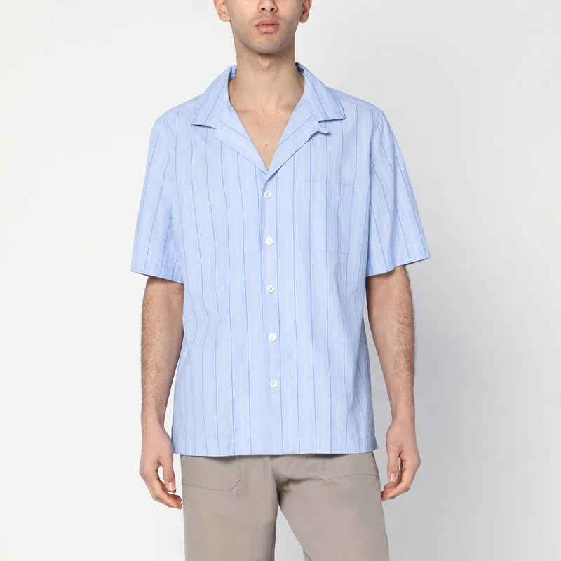 Bowling-Style Light Blue Shirt In Cotton sold by Wanan Luxury