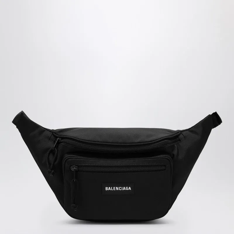 Explorer Black Nylon Belt Bag With Logo made by Balenciaga