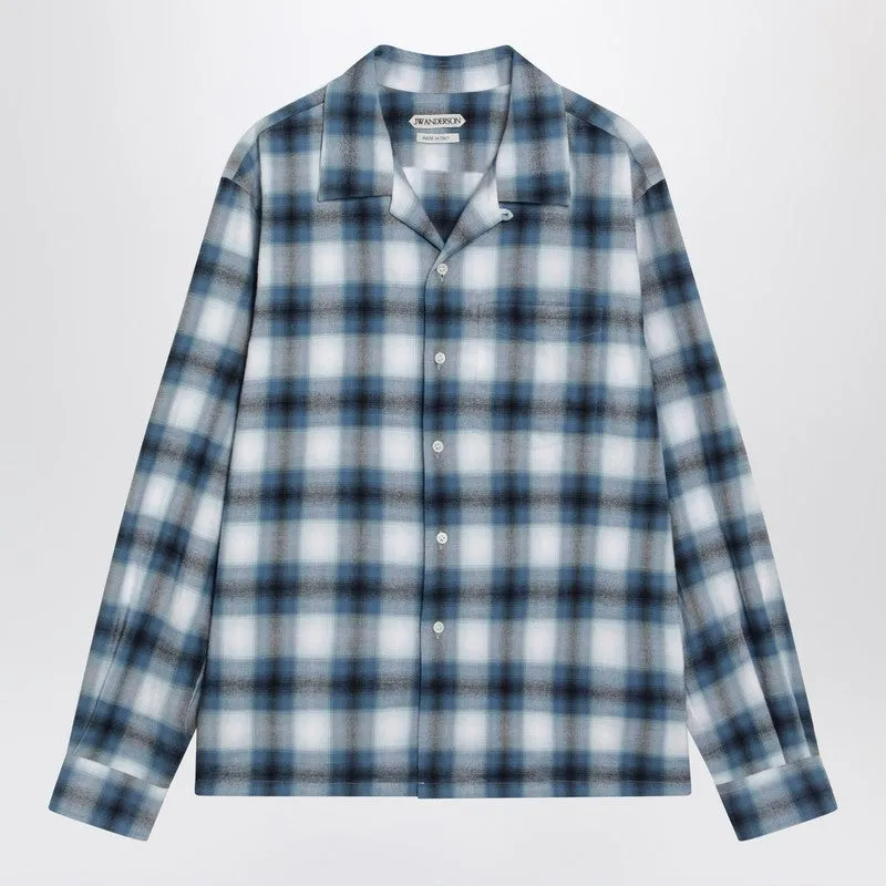 Blue Gradient Check Shirt sold by Wanan Luxury