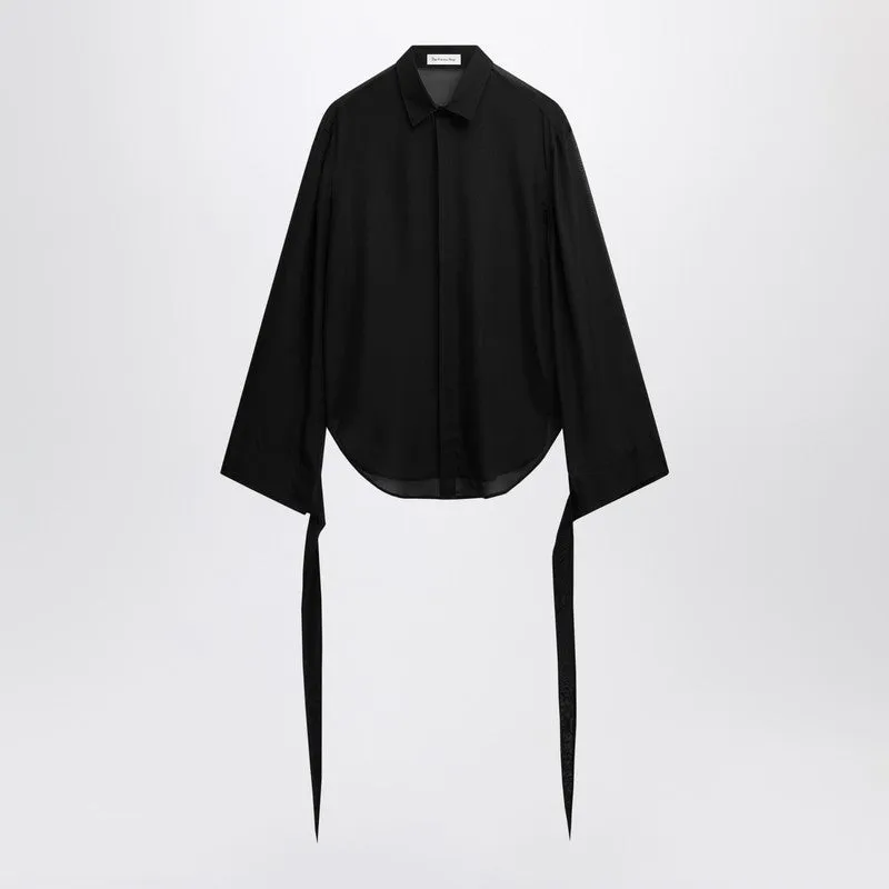 Sheer Chiffon Blouse With Ties sold by Wanan Luxury