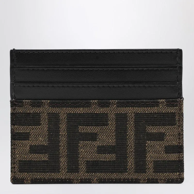 Brown Ff Jacquard Fabric Card Holder sold by Wanan Luxury product image thumbnail 2