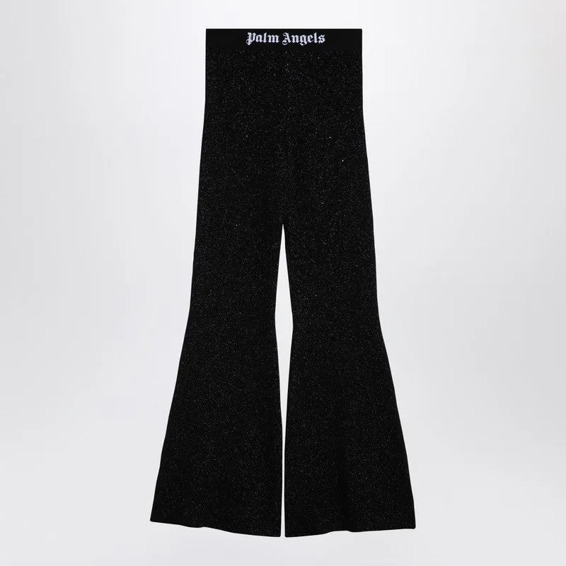 Black Lurex Viscose Blend Trousers made by Palm Angels