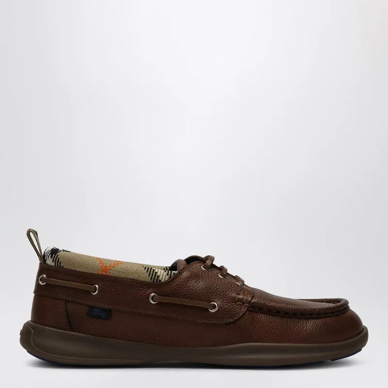 Brown Loafers With Check Trim made by Burberry