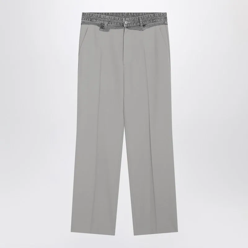 Grey Wool-Blend Trousers sold by Wanan Luxury